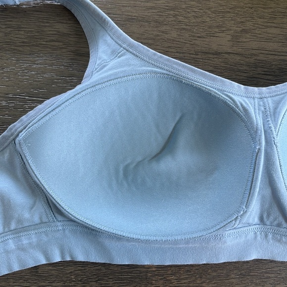 Cuddl Duds Light Blue Scoop Bralette Padded lounge support wirefree sports bra M - Picture 8 of 9